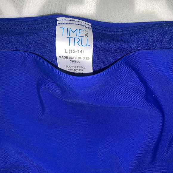 NWT WOMENS LARGE BIKINI BOTTOMS BLUE MID RISE - Picture 3 of 4